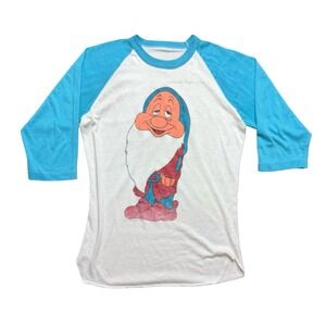 Vintage 70s Disney‎ Dopey Raglan Baseball T Shirt Walt Disney Productions USA